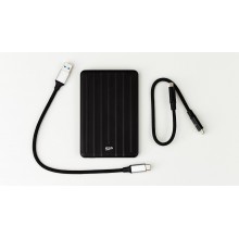 Твердотельный диск 2TB Silicon Power Bolt B75 Pro, External, Type-C [R/W - 520/420 MB/s] Алюминий/Черный арт.:SP020TBPSD75PSCK
