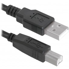 Defender Кабель USB 2.0 (AM) - USB 2.0 (BM), для периферийных устройств (принтеры и другие), чёрный, 3м. арт.:83764