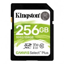 Kingston Technology Флеш карта SD 256GB Kingston SDXC Class 10 UHS-I U3 V30 Canvas Select Plus 100Mb/s арт.:SDS2/256GB