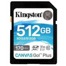 Kingston Technology Флеш карта SD 512GB Kingston SDXC Class 10 UHS-I U3 V30 Canvas Go Plus 170MB/s арт.:SDG3/512GB