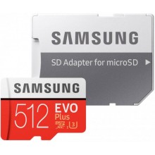 Флеш карта microSD 512GB SAMSUNG EVO PLUS microSDХC Class 10, UHS-I, U3 (SD адаптер) 100MB/s,90MB/s арт.:MB-MC512HA/RU