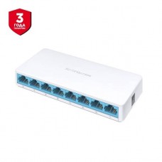 Mercusys MS108 8-портовый настольный коммутатор 10/100 Мбит/с, неуправляемый, пластиковый