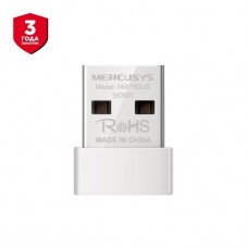 Mercusys MW150US Мини Wi-Fi USB-адаптер N150, до 150 Мбит/с на 2,4 ГГц, USB 2.0, 1 встроенная антенна