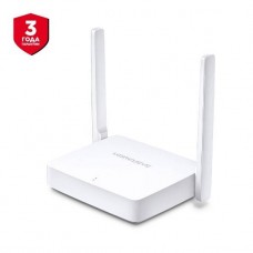 Mercusys MW301R Wi-Fi роутер N300, до 300 Мбит/с на 2,4 ГГц, LAN 2x10/100 Мбит/с, WAN 1x10/100 Мбит/с, 2 антенны