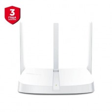 Mercusys MW305R Wi-Fi роутер N300, до 300 Мбит/с на 2,4 ГГц, LAN 3x10/100 Мбит/с, WAN 1x10/100 Мбит/с, 3 антенны