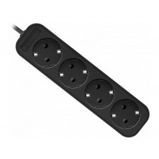 Defender Удлинитель с заземлением M418 1.8 м, 4 розетки, черный арт.:99325