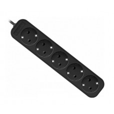Defender Удлинитель с заземлением M530 3.0 м, 5 розеток, черный арт.:99330
