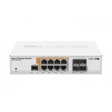 MikroTik CRS112-8P-4S-IN Коммутатор управляемый, 12 портов, 8x1 Гбит/с, SFP 4x1 Гбит/с, PoE 8x30Вт (до 160Вт)