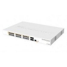 MikroTik CRS328-24P-4S+RM Коммутатор управляемый L3, 24x1 Гбит/с, SFP+ 4x10 Гбит/с, установка в стойку, PoE 24x30Вт