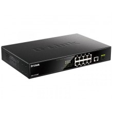 D-Link DGS-1010MP/A1A Неуправляемый коммутатор с 9 портами 10/100/1000Base-T, 1 портом 1000Base-X SFP