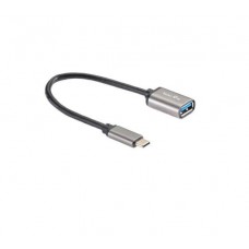 VCOM Кабель-адаптер Type-Cm --> USB 3.0 Af , OTG, 1,5A , 5,0Gbps , Alum grey 0,2m Telecom (TC409M)