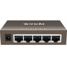 Tenda TEG1005D Коммутатор неуправляемый, 5 портов, 5x1 Гбит/с, настольный, металлический корпус