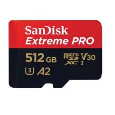 Флеш карта microSD 512GB SanDisk microSDXC Class 10 UHS-I A2 C10 V30 U3 Extreme Pro (SD адаптер) 200MB/s арт.:SDSQXCD-512G-GN6MA