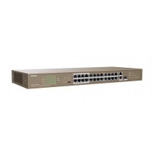 Tenda TEF1126P-24-250W Коммутатор неуправляемый PoE, 26 портов, 24x100 Мбит/с, PoE 24х30 Вт (до 370Вт), SFP 2х1 Гбит/с