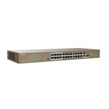 IP-COM F1126P-24-250W Коммутатор неуправляемый PoE, 26 портов, 24x100 Мбит/с, 2x1 Гбит/с, RJ-45/SFP 1x1 Гбит/с