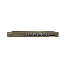 IP-COM G3328F Коммутатор управляемый, 28 портов, 24x1 Гбит/с, SFP 4x1 Гбит/с, установка в стойку, металлический корпус