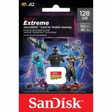 Флеш карта microSD 128GB SanDisk microSDXC Class 10 UHS-I A2 C10 V30 U3 Extreme 170MB/s арт.:SDSQXAA-128G-GN6GN