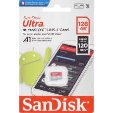 Флеш карта microSD 128GB SanDisk microSDXC Class 10 Ultra UHS-I U1 A1 140MB/s арт.:SDSQUAB-128G-GN6MN