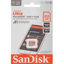 Флеш карта microSD 512GB SanDisk microSDXC Class 10 Ultra UHS-I A1 140MB/s арт.:SDSQUAC-512G-GN6MN