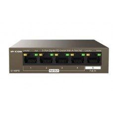 IP-COM G1105PD Коммутатор неуправляемый PoE, 5 портов, 5x1 Гбит/с, PoE 4х15,4 Вт (до 30Вт), настольный