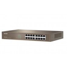 Tenda TEG1016D Коммутатор неуправляемый, 16 портов, 16x1 Гбит/с, настольный, металлический корпус