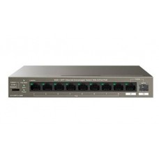 IP-COM G1110PF-8-102W Коммутатор неуправляемый PoE, 10 портов, 9x1 Гбит/с, SFP 1х1 Гбит/с, PoE 8х30 Вт (до 92 Вт)