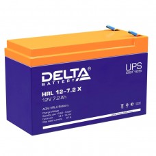 Аккумуляторная батарея Delta HRL 12-7.2 X 12В/7,2Ач, клемма F2 (151х65х94мм (100мм); 2,6кг; Срок службы 12лет; арт.:4614010610012