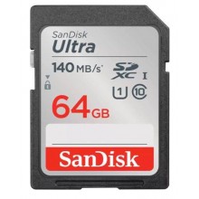 Флеш карта SD 64GB SanDisk SDXC Class 10 UHS-I Ultra 140MB/s арт.:SDSDUNB-064G-GN6IN