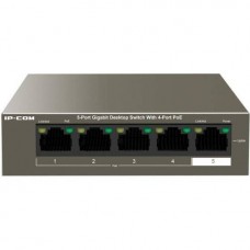 IP-COM G1105P-4-63W Коммутатор неуправляемый PoE, 5 портов, 5x1 Гбит/с, PoE 4х30 Вт, настольный