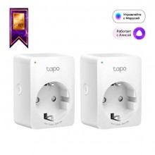 TP-Link Tapo P100 (2-pack) Умная мини Wi-Fi розетка, 220–240 В, максимальная нагрузка 10 А, 50/60 Гц, Wi-Fi 2,4 ГГц арт.:Tapo P100(2-pack)