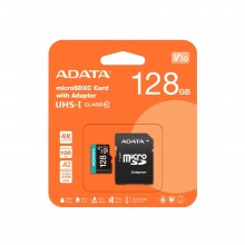 Флеш карта microSD 128GB A-DATA microSDXC Class 10 UHS-I U3 V30S A2 100/80 MB/s (SD адаптер) арт.:AUSDX128GUI3V30SA2-RA1