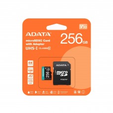 Флеш карта microSD 256GB A-DATA Premier Pro microSDXC Class 10 UHS-I U3 V30S A2 100/85 MB/s (SD адаптер) арт.:AUSDX256GUI3V30SA2-RA1