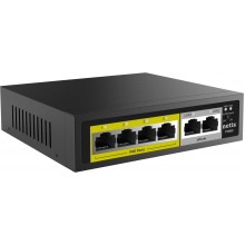 Netis P106C Коммутатор неуправляемый PoE, 6 портов, 4x100 Мбит/с, PoE+ 4х30 Вт (до 60Вт), uplink RJ45 2x100 Мбит/с