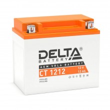 Стартерный мото аккумулятор Delta CT 1212 12В/12Ач, клемма Болт + гайка Ø 6 мм (150х86х131мм (136мм); 3,41кг; Срок служб арт.:3401010030014