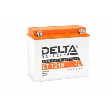 Стартерный мото аккумулятор Delta CT 1218 12В/20Ач, клемма Болт + гайка Ø 6 мм (177х88х154мм (159мм); 6,3кг; Срок службы арт.:3401010030025