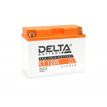 Стартерный мото аккумулятор Delta CT 1220 12В/20Ач, клемма Болт + гайка Ø 6 мм (204х91х159мм (164мм); 5,8кг; Срок службы арт.:3401010030023