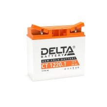 Стартерный мото аккумулятор Delta CT 1220.1 12В/20Ач, клемма Болт + гайка Ø 6 мм (181х77х167мм (172мм); 5,22кг; Срок слу арт.:3401010030028