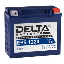Стартерный мото аккумулятор Delta EPS 1220 12В/24Ач, клемма Болт + гайка Ø 6 мм (205х87х162мм (167мм); 7,74кг; Срок служ арт.:3401010090008