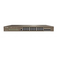 IP-COM G5328P-24-410W Управляемый PoE коммутатор третьего уровня с 24 гигабитными портами PoE, 4 SFP и 1 Console порт