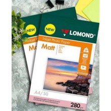 Фотобумага LOMOND 280 г/м2 А4 односторонняя матовая 50 л. арт.:0102058 Фотобумага LOMOND 280 г/м2 А4 односторонняя матовая 50 л. арт.:0102058