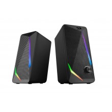 DEFENDER Redragon Акустическая 2.0 система Waltz черн,6 Вт,RGB,USB+3.5 jack арт.:78144