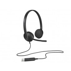 Logitech Гарнитура H340 Headset, накладные, микрофон поворотный двунаправленный, USB, 1.8 м, чёрный. арт.:981-000509