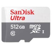 Флеш карта microSD 512GB SanDisk microSDXC Class 10 Ultra UHS-I A1 100MB/s арт.:SDSQUNR-512G-GN3MN