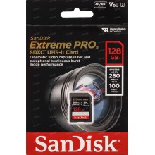 Флеш карта SD 128GB SanDisk SDXC Class 10 V60 UHS-II U3 Extreme Pro 280/100MB/s арт.:SDSDXEP-128G-GN4IN