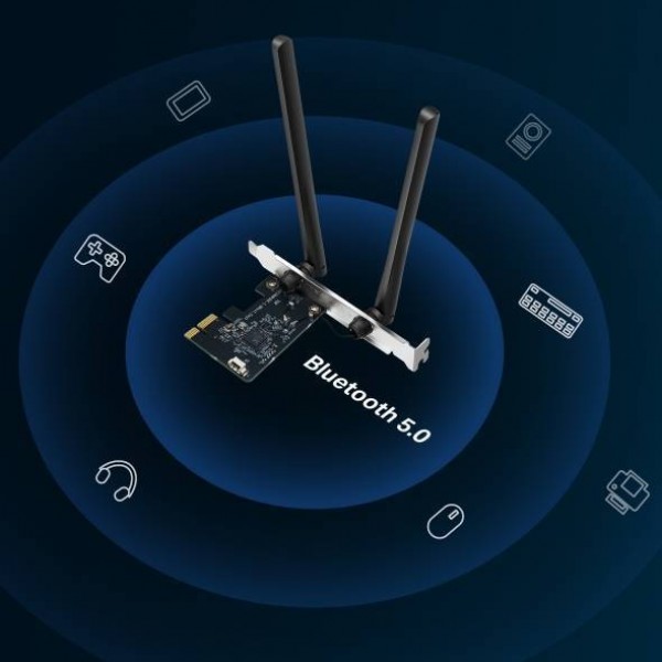 Mercusys MA30E Двухдиапазонный адаптер PCI Express Wi-Fi 5 AC1200, Bluetooth 5.0, 2,4/5 ГГц, до 1167 Мбит/с