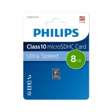 Флеш карта microSD 8GB PHILIPS microSDHC Class 10 арт.:FM08MD45B/97