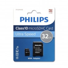 Флеш карта microSD 32GB PHILIPS microSDHC Class 10 (SD адаптер) арт.:FM32MA45B/97