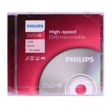 Диск DVD+R Philips 4.7 Gb, 16x, Slim Case (1) арт.:DR4S6S01F/97