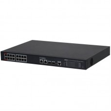 DAHUA DH-S4220-16GT-190 16-портовый гигабитный управляемый коммутатор с PoE, уровень L2, 16xRJ45 1Gb PoE, 2xRJ45 1Gb