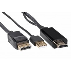 Кабель-переходник HDMI(M) +USB---> DP(M) 4K*60Hz 1.8M, VCOM <CG599AC-1.8M>